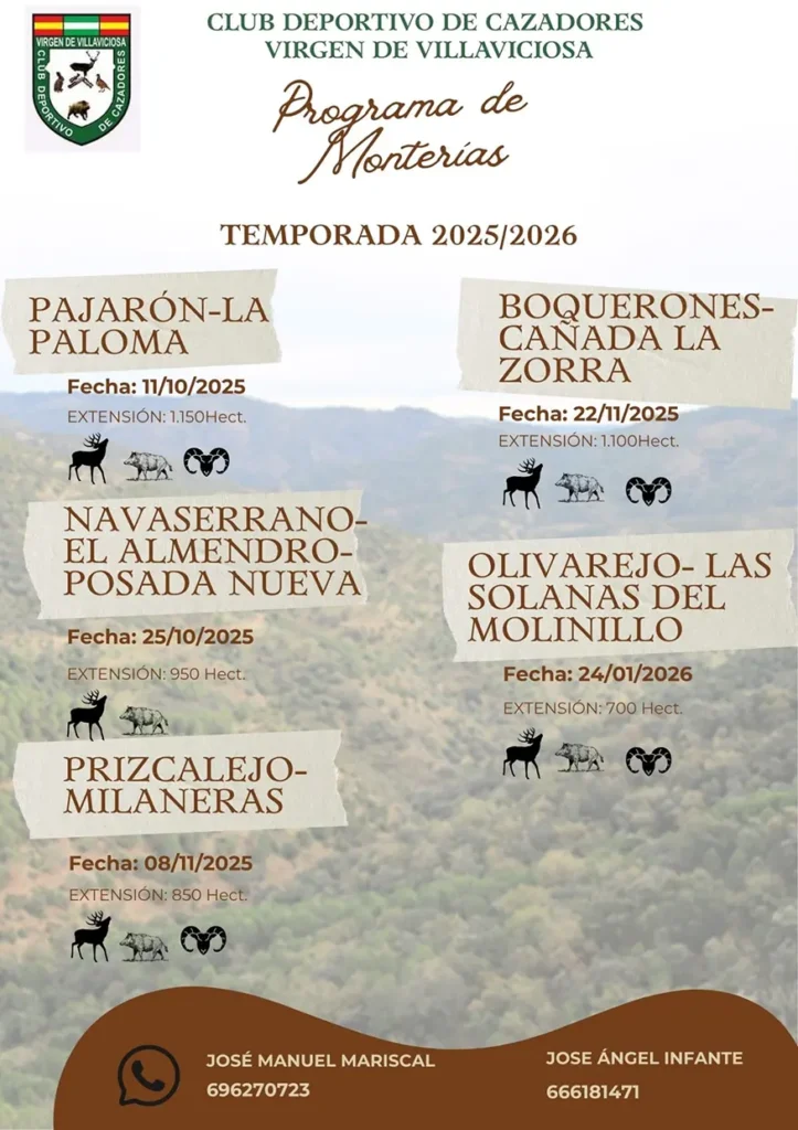 Programa de monterías 2025-2026